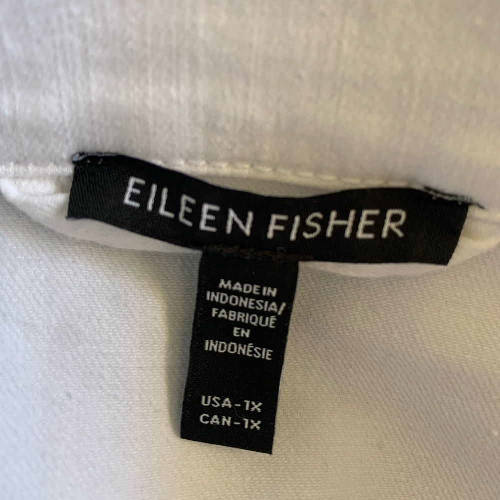 Eileen Fisher Garment-Dyed Organic Cotton Denim Jacket White 1X – Excellent - Picture 7 of 8
